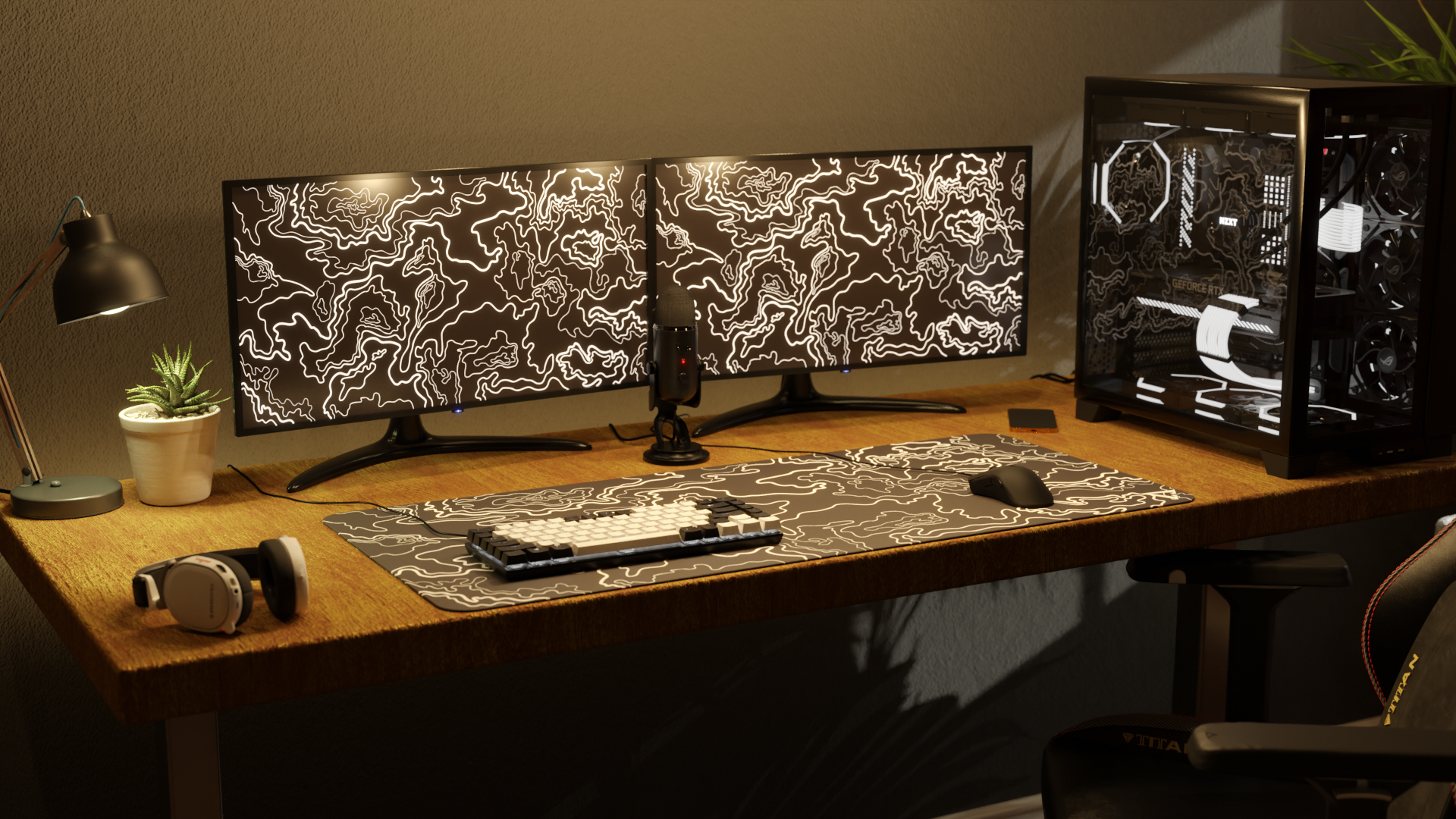 Topographic Black V2 XL Mousepad (2)