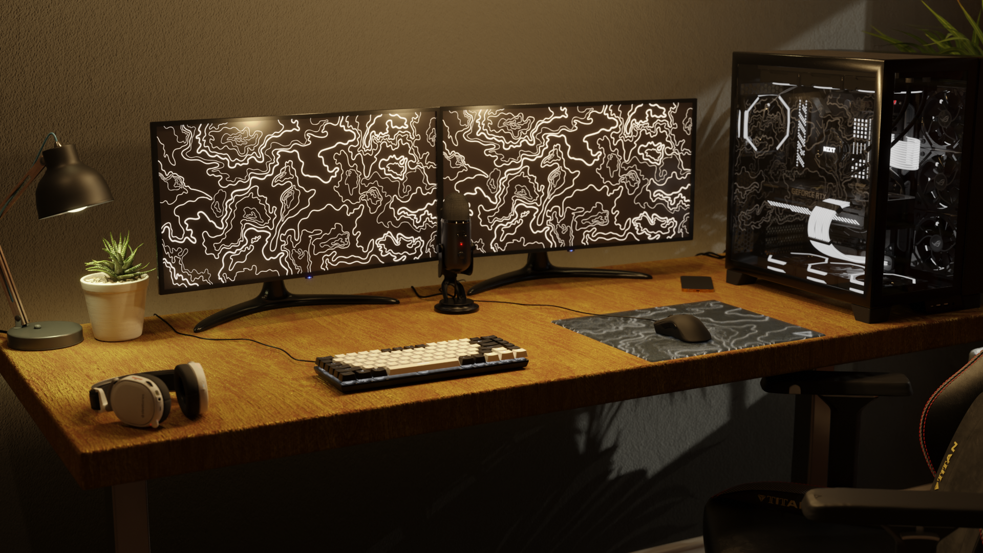 Topographic Black Glass Mousepad - Image 3